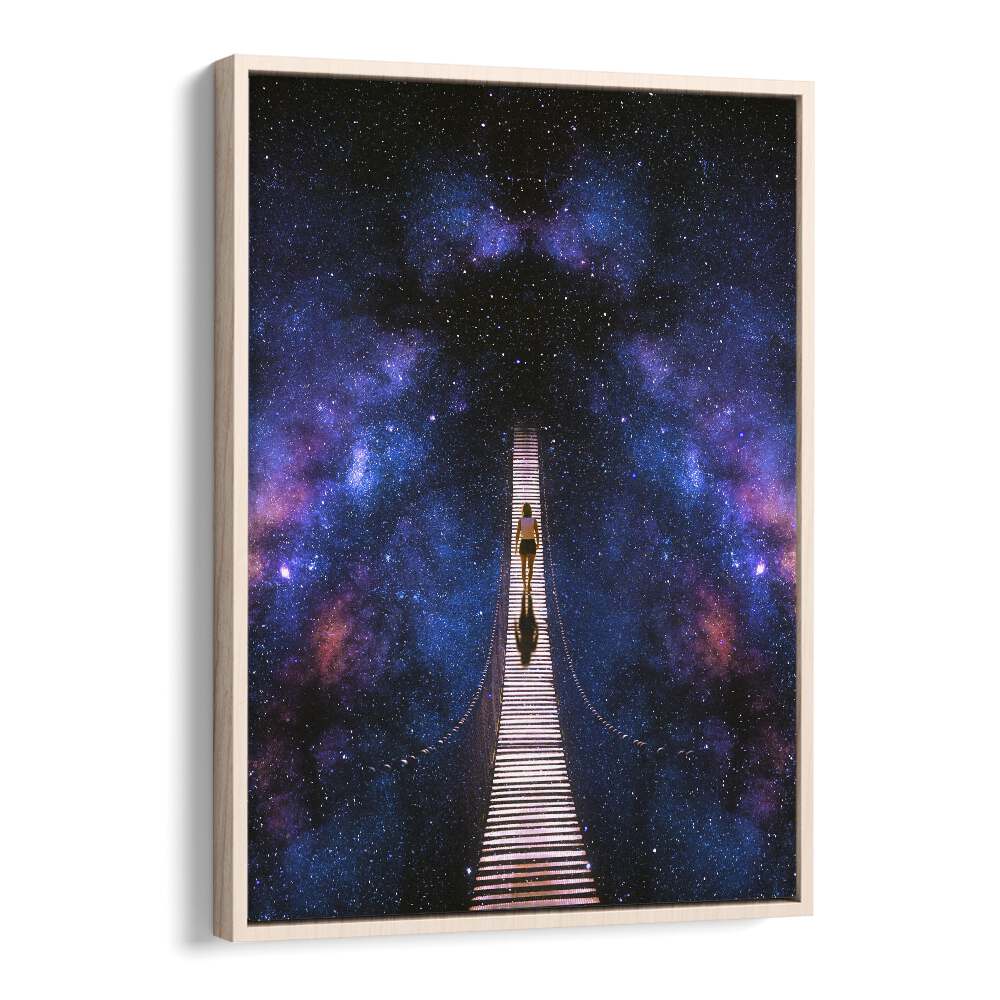 Infinity Surreal Paintings Surreal Art Prints in Oak Wood Floater Frame