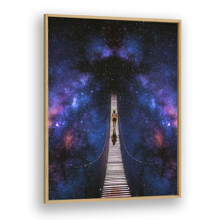 Infinity Surreal Paintings Surreal Art Prints in Oak Wood Plain Frame