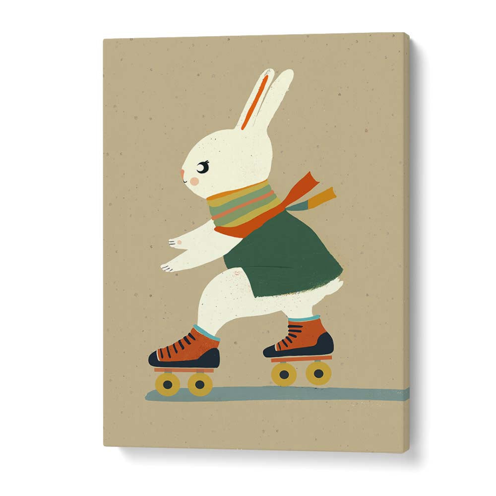 Inline Skating Bunny  Kids Paintings in Gallery Wrap