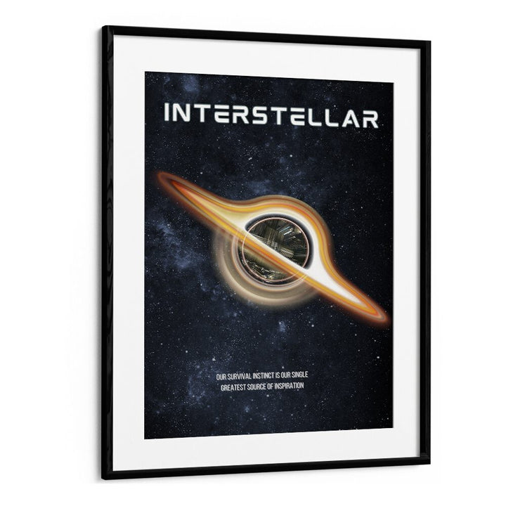 Interstellar by Grishma Korjani Movie Posters in Black Frame With Mount