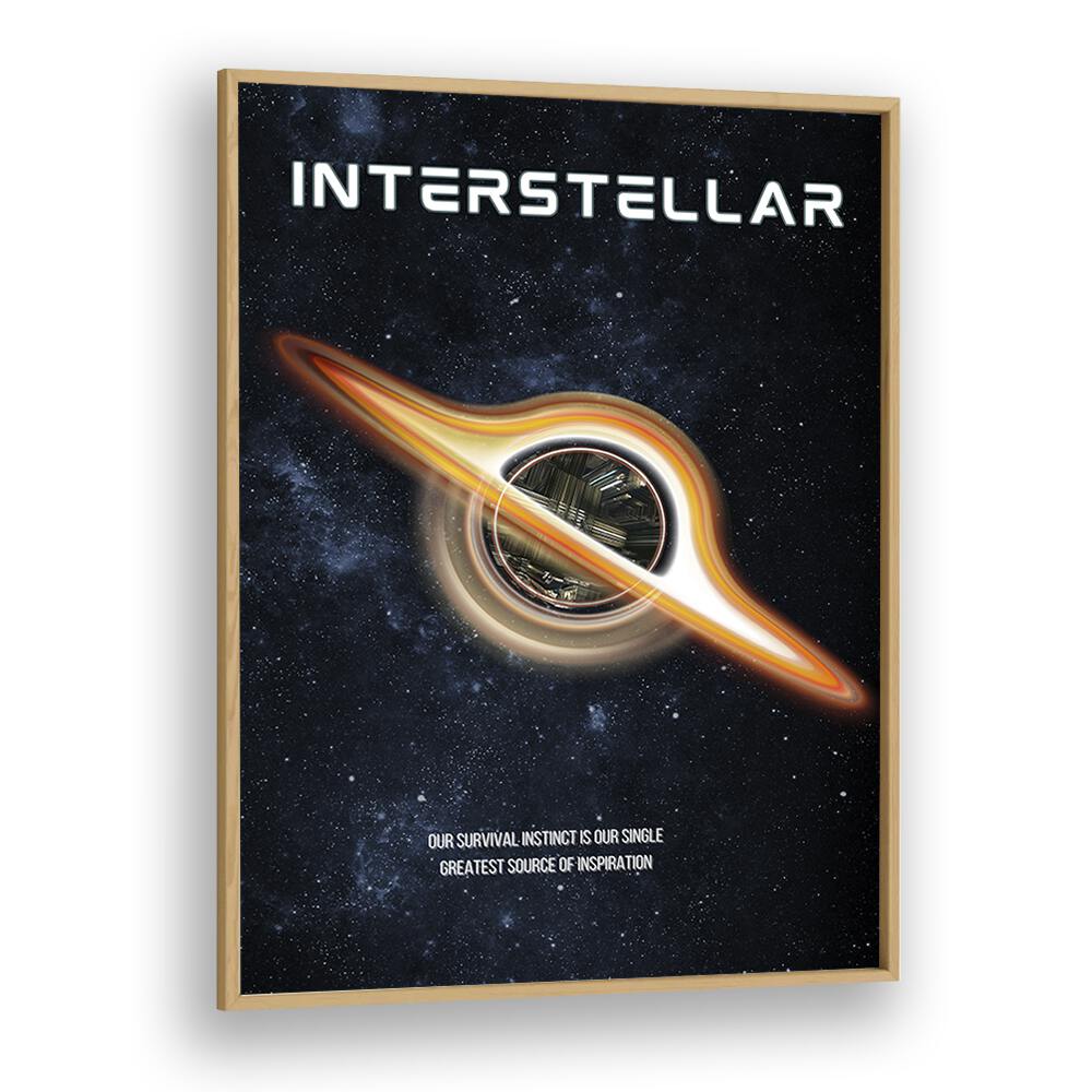 Interstellar by Grishma Korjani Movie Posters in Oak Wood Plain Frame