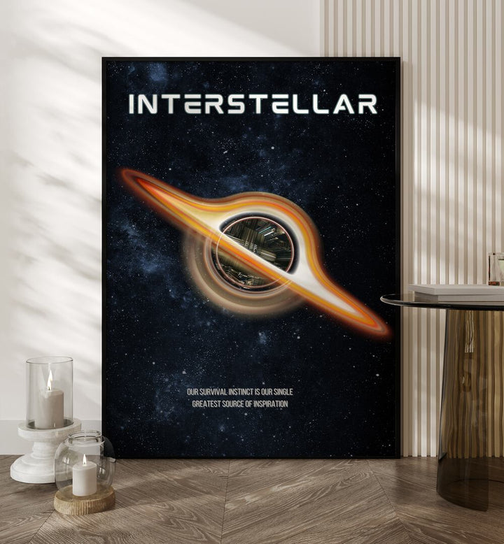 Interstellar by Grishma Korjani Movie Posters Artwork I  Placed on a wall In A Living Room