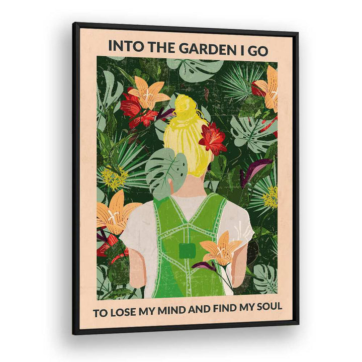 Into The Garden Blonde Portraits And Figurative Illustrations in Black Plain Frame