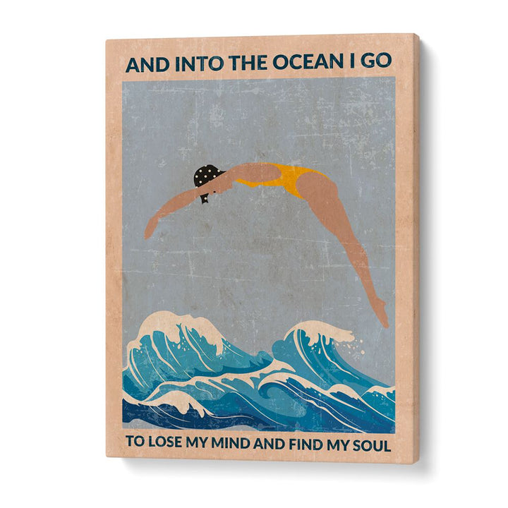 Into The Ocean Blue Standard Wall Art Sports Posters Surf Posters in Gallery Wrap