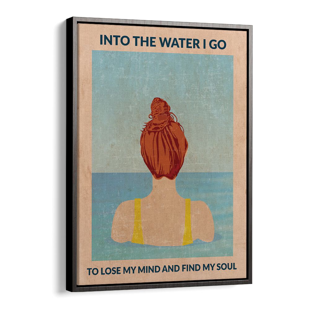 Into The Water Redhead Portraits and Figurative Illustrations in Black Floater Frame