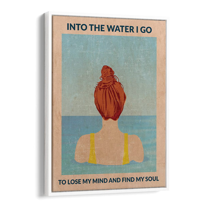 Into The Water Redhead  Portraits and Figurative Illustrations in White Floater Frame