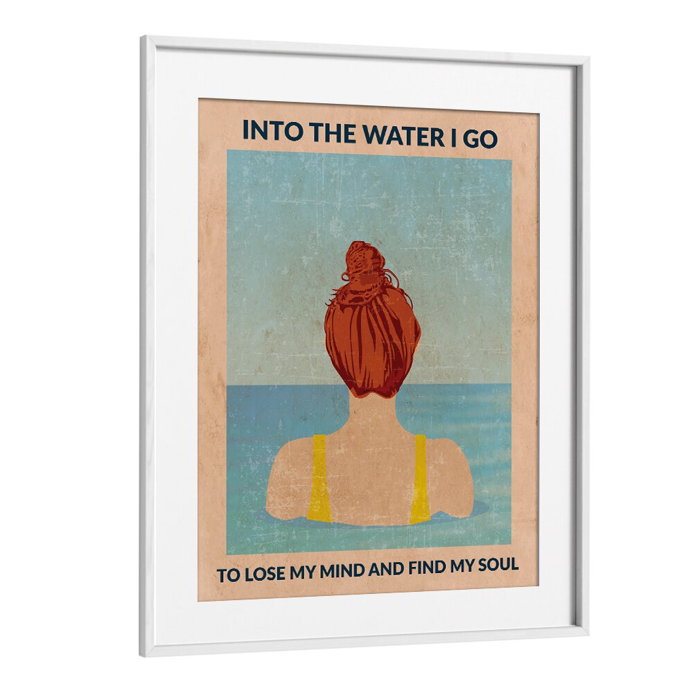 Into The Water Redhead Portraits and Figurative Illustrations in White Frame With Mount