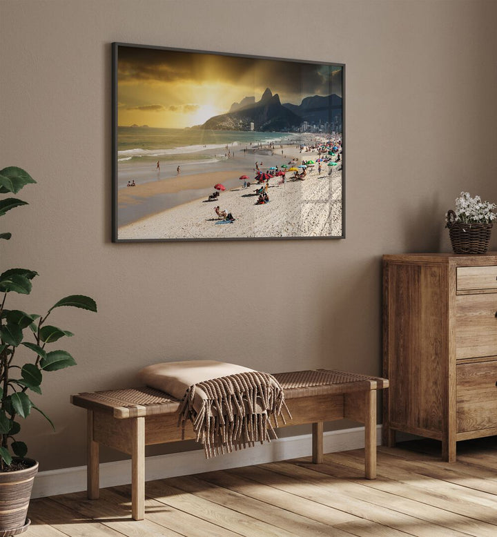 IPANEMA BEACH AT SUNSET , BEACH PAINTINGS
