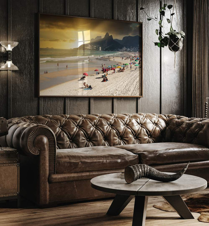 IPANEMA BEACH AT SUNSET , BEACH PAINTINGS