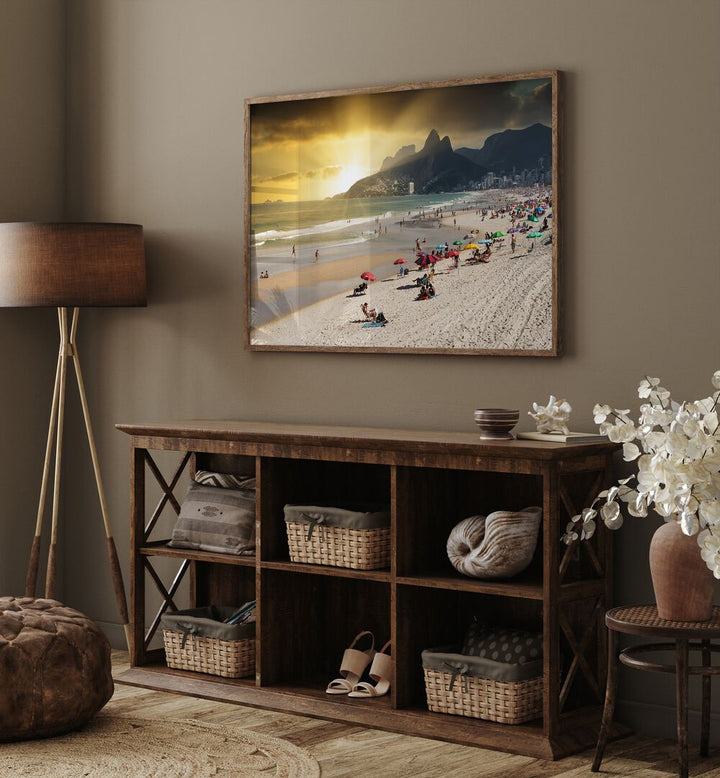 IPANEMA BEACH AT SUNSET , BEACH PAINTINGS