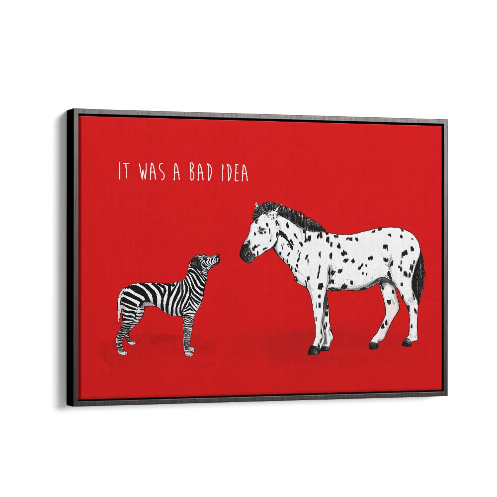 It Was A Bad Idea By Balazs Solti Kids Room Art in Black Floater Frame