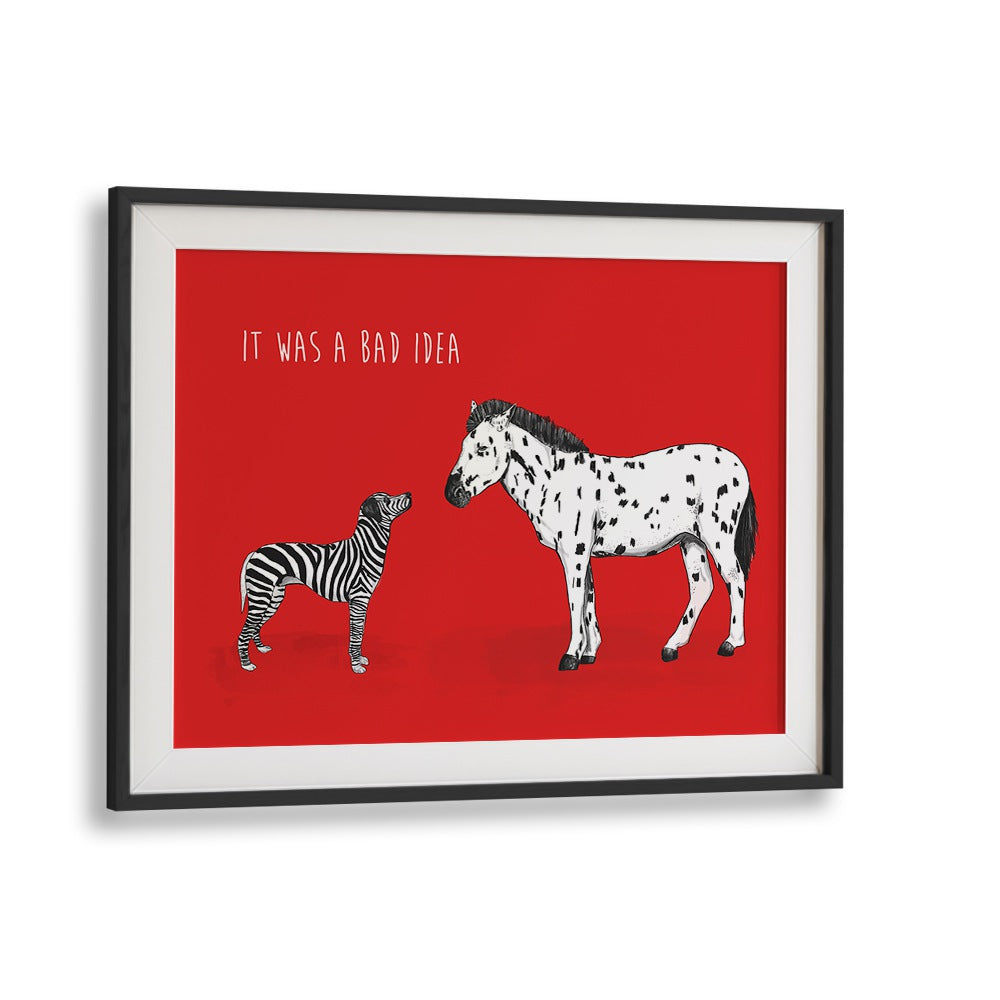 It Was A Bad Idea By Balazs Solti Kids Room Art in Black Frame With Mount