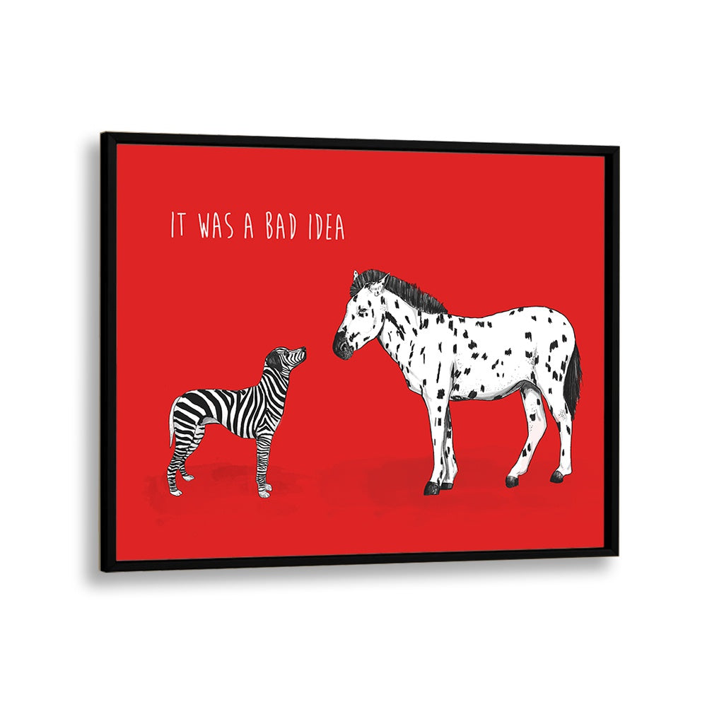 It Was A Bad Idea By Balazs Solti Kids Room Art in Black Plain Frame