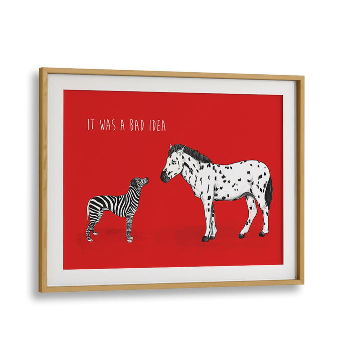 It Was A Bad Idea By Balazs Solti Kids Room Art in Oak Wood Frame With Mount