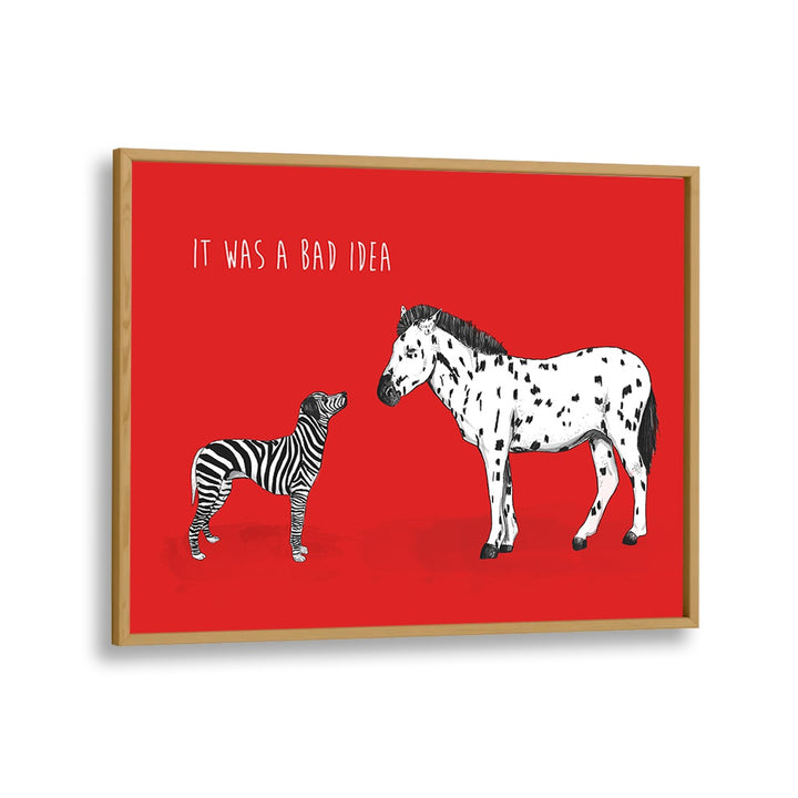 It Was A Bad Idea By Balazs Solti Kids Room Art in Oak Wood Plain Frame