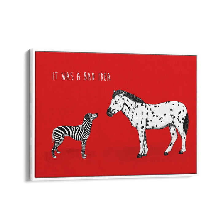 It Was A Bad Idea By Balazs Solti Kids Room Art in White Floater Frame