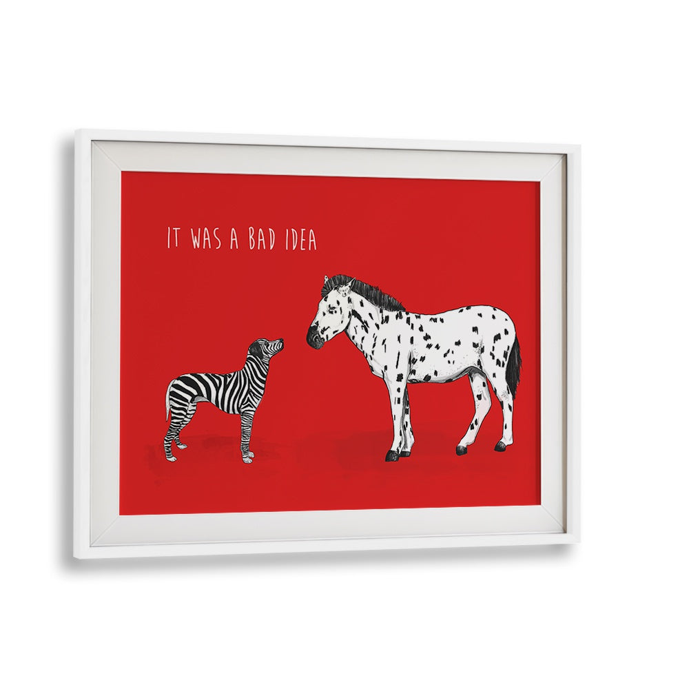 It Was A Bad Idea By Balazs Solti Kids Room Art in White Frame With Mount