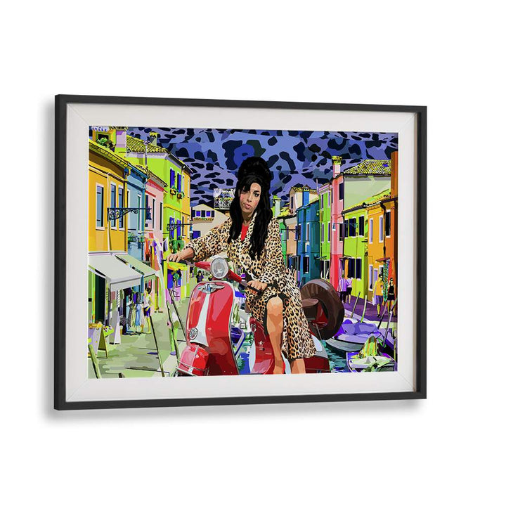 Italy and Amy By Lynnda Rakos Pop Art Paintings Pop Art Prints in Black Frame With Mount