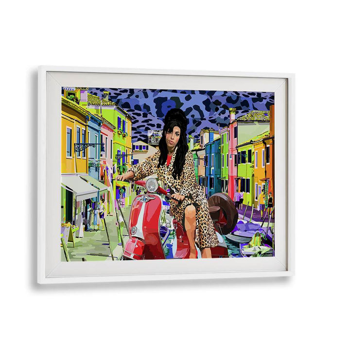 Italy and Amy By Lynnda Rakos Pop Art Paintings Pop Art Prints in White Frame With Mount