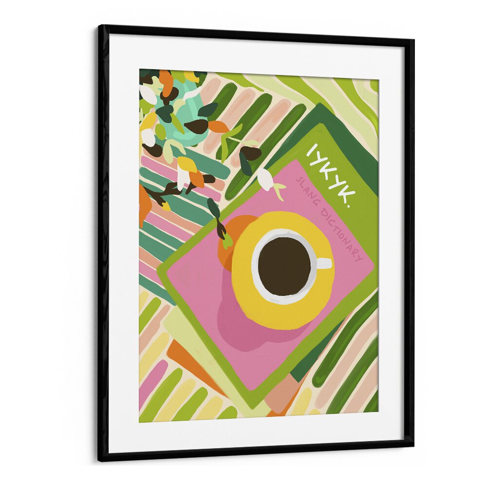 Iykyki By Uma Gokhale Bar and Cafe Art Prints in Black Frame With Mount