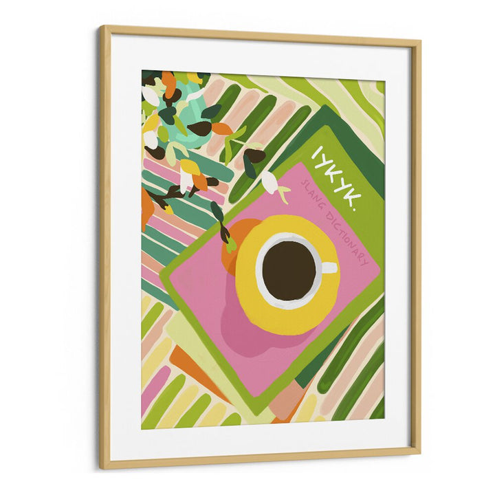 Iykyki By Uma Gokhale Bar and Cafe Art Prints in Oak Wood Frame With Mount