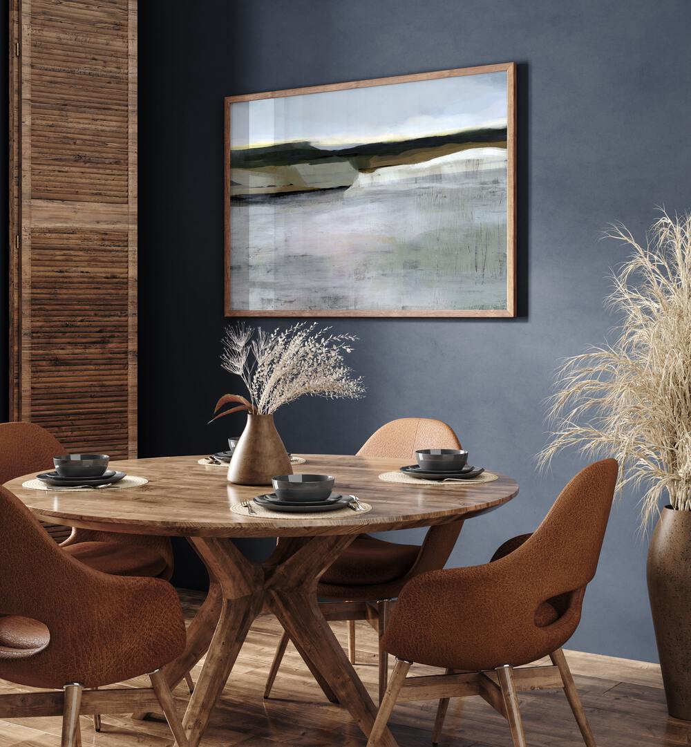 Stylish dining area featuring JANUARY, ABSTRACT PAINTINGS, enhancing modern decor with emotional artistry.