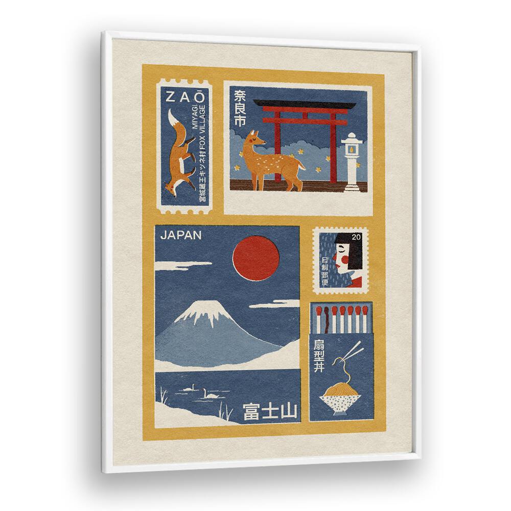 Japanese Emphemera Japanese Art Artwork in White Plain Frame