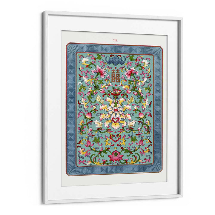 Japanese Flower Illustrations Japanese Art Artwork in White Frame With Mount