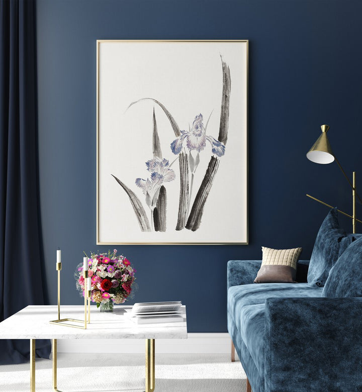 JAPANESE IRIS FLOWER , VINTAGE PAINTINGS