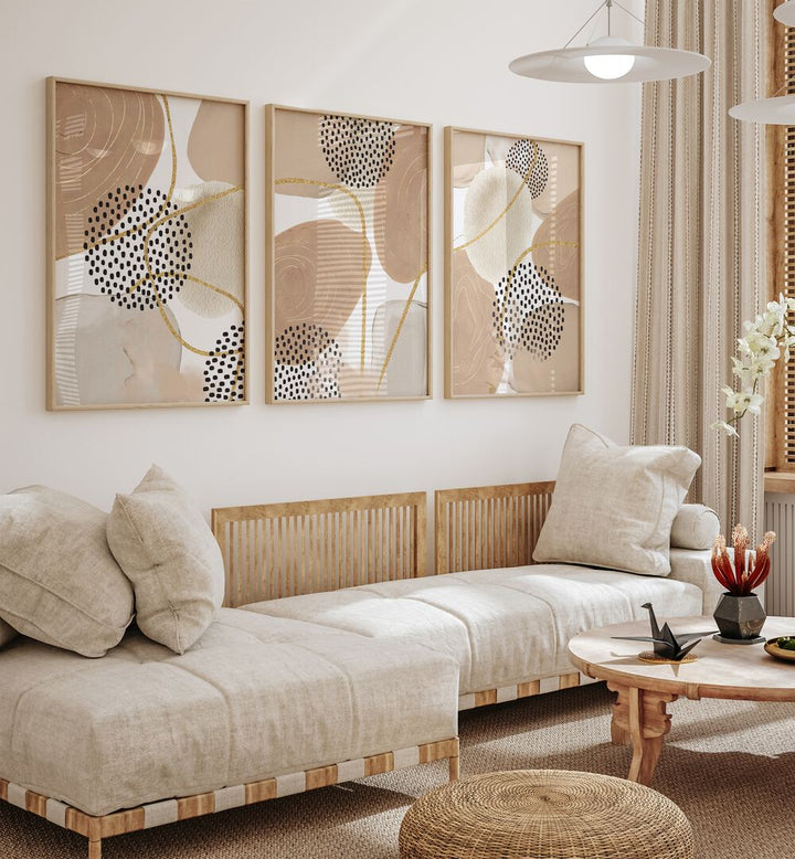 Transform your space with the JEALOUS BEIGE SET, SET OF 3 PAINTINGS, showcasing elegance and sophistication.