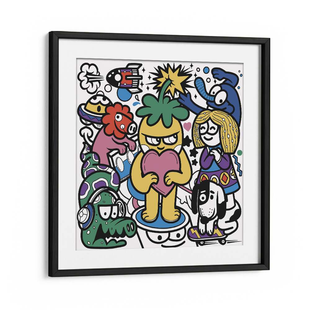 Jolly Joanna Comic Art Artwork in Black Frame With Mount