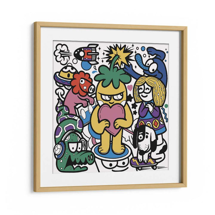 Jolly Joanna Comic Art Artwork in Oak Wood Frame With Mount