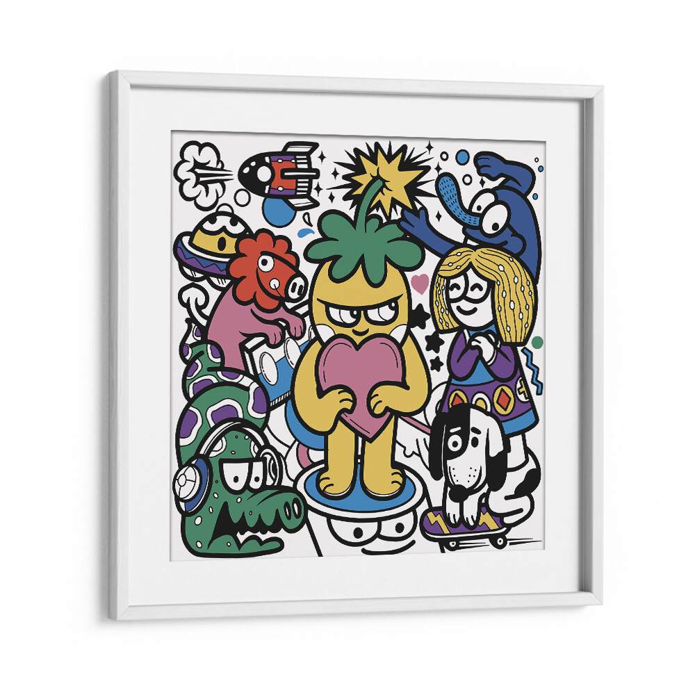 Jolly Joanna Comic Art Artwork in White Frame With Mount