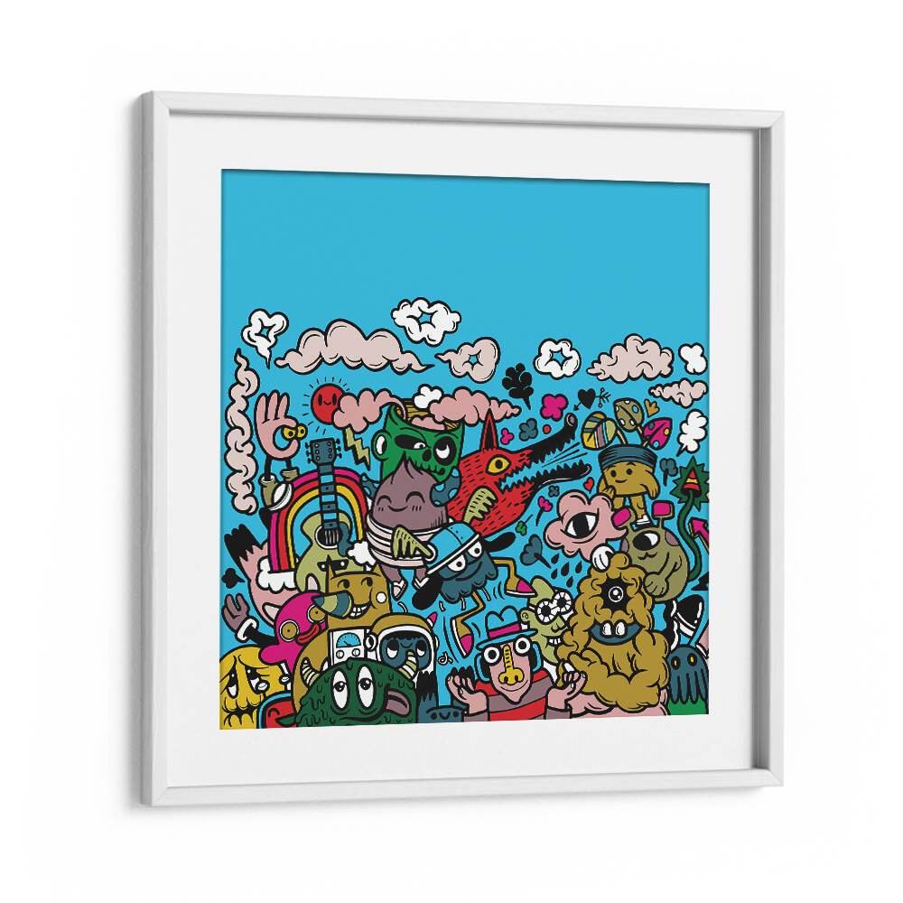 Jolly Jots Comic Art Artwork in White Frame With Mount