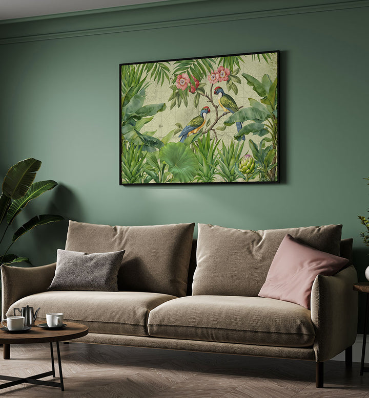 JUNGLE PARROTS VINTAGE MAP