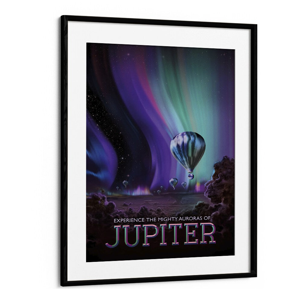 Jupiter Astronaut & Nasa Paintings, Space Art Prints Artwork in Black Frame With Mount
