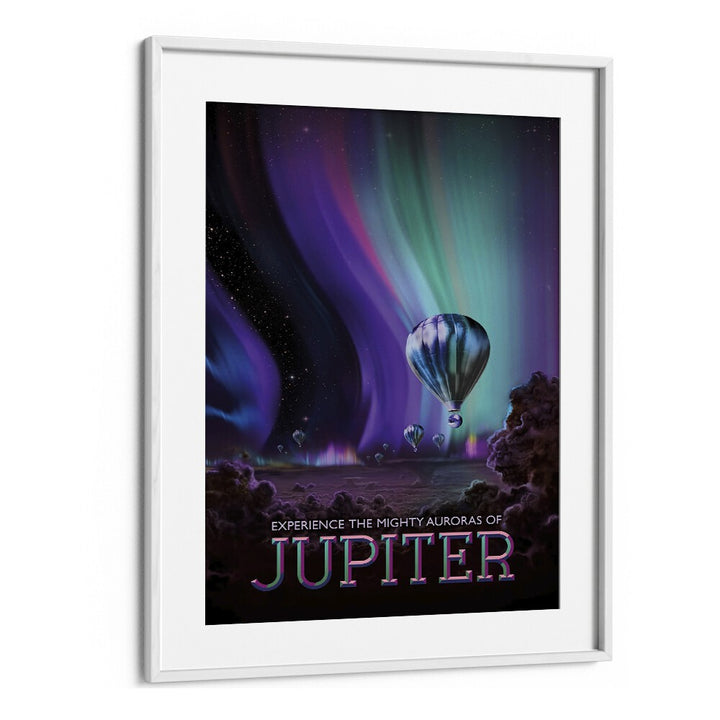 Jupiter Astronaut & Nasa Paintings, Space Art Prints Artwork in White Frame With Mount
