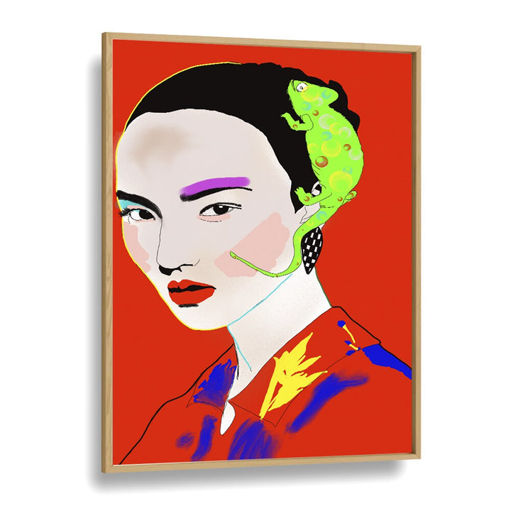 Just Before You Arrived Pop Art Artwork in Oak Wood Plain Frame