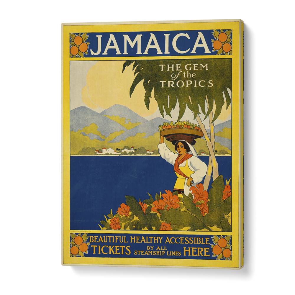 Jamaica Retro Vintage Travel Vintage Travel Posters in Gallery Wrap