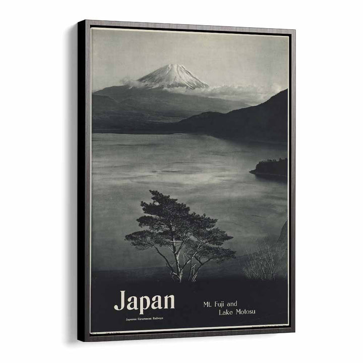 Japan-Mt Fuji  Retro Travel Posters in Black Floater Frame