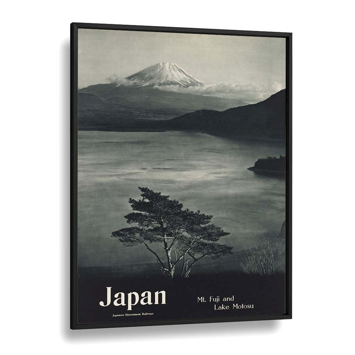 Japan-Mt Fuji  Retro Travel Posters in Black Plain Frame