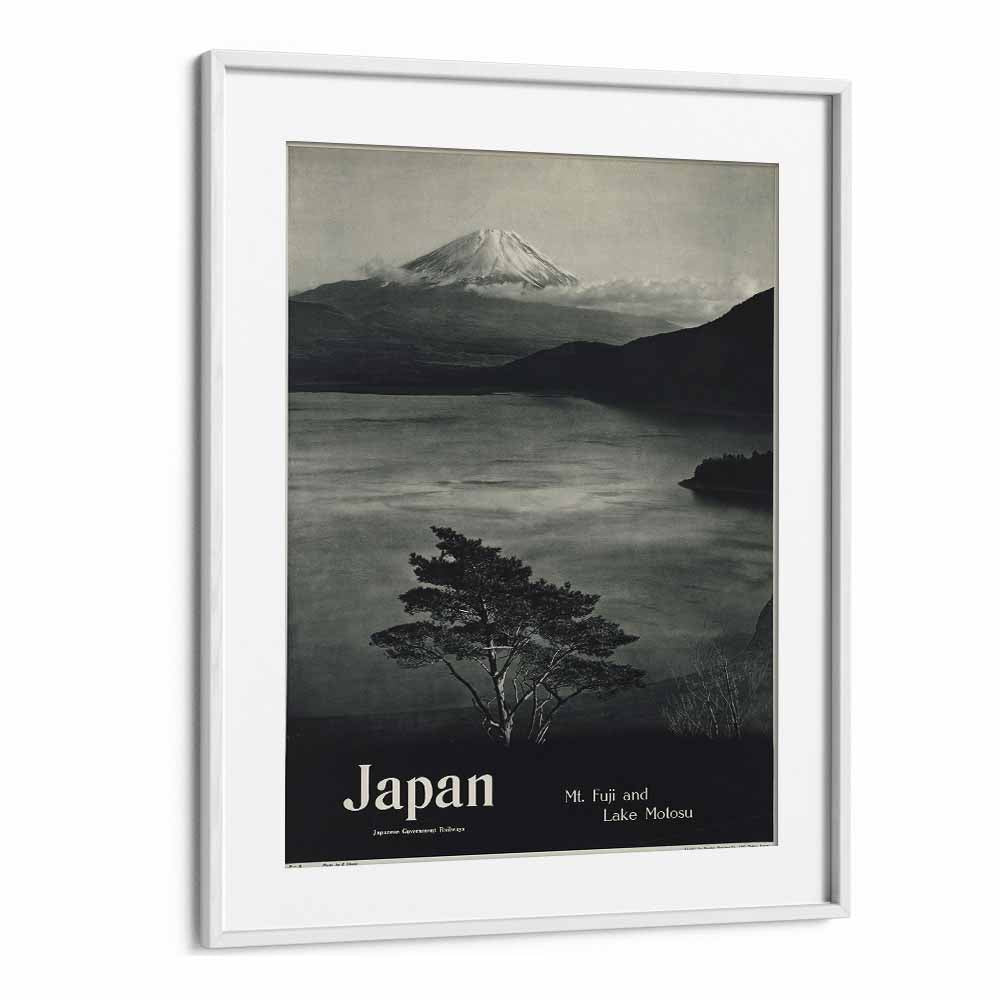 Japan-Mt Fuji  Retro Travel Posters in White Frame With Mount