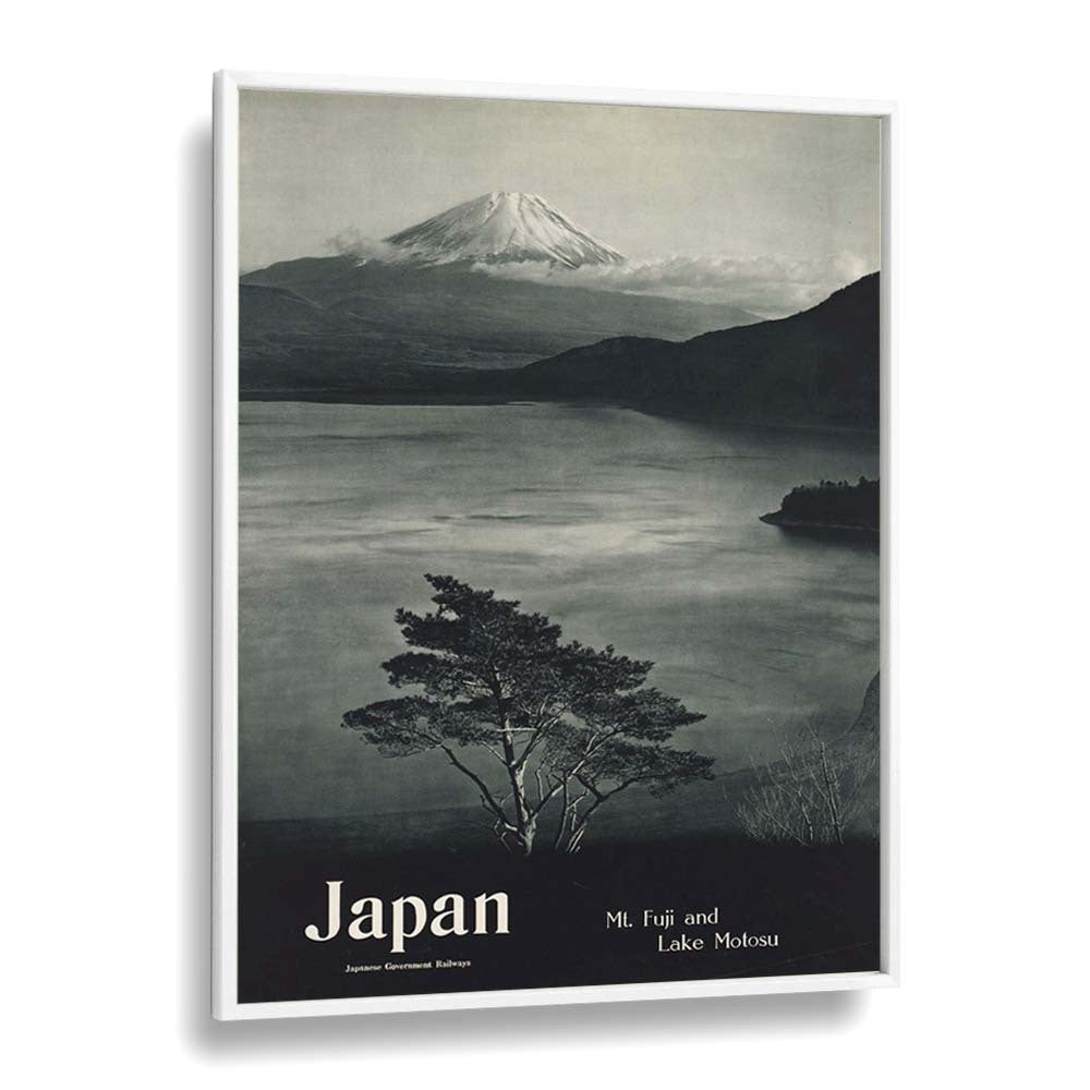 Japan-Mt Fuji  Retro Travel Posters in White Plain Frame