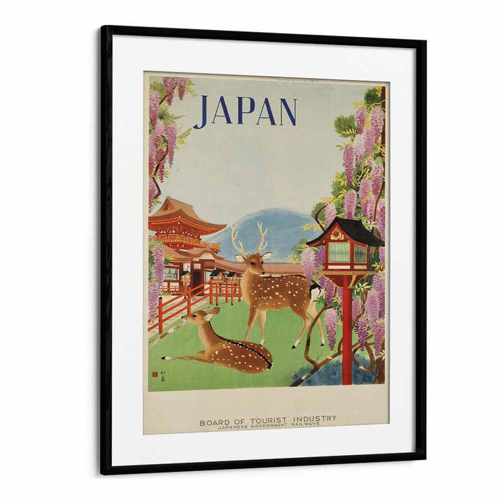 Japan Retro Art I  Vintage Travel Posters in Black Frame With Mount