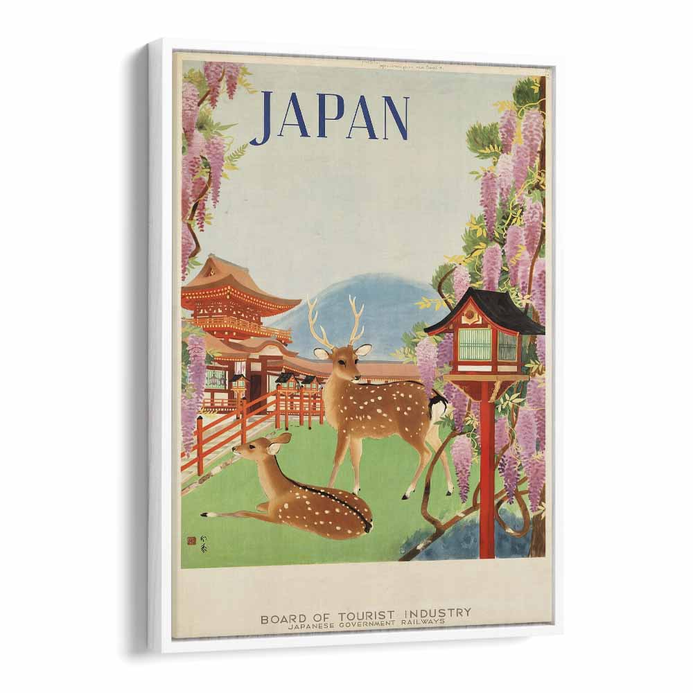 Japan Retro Art I  Vintage Travel Posters in White Floater Frame