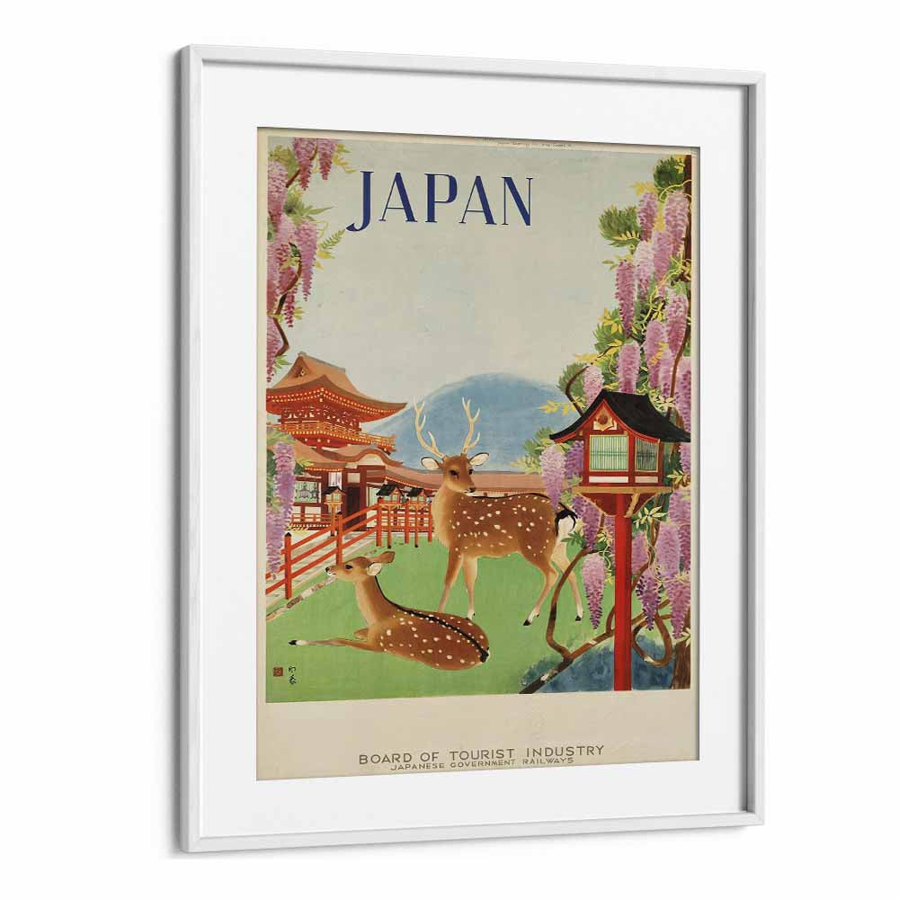 Japan Retro Art I  Vintage Travel Posters in White Frame With Mount