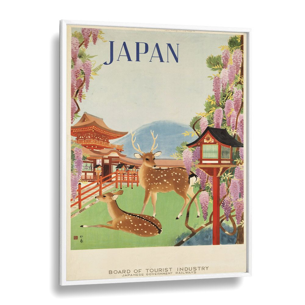 Japan Retro Art I  Vintage Travel Posters in White Plain Frame