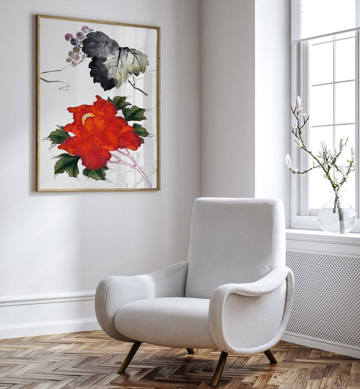 JAPANESE FLOWERS , VINTAGE PAINTINGS