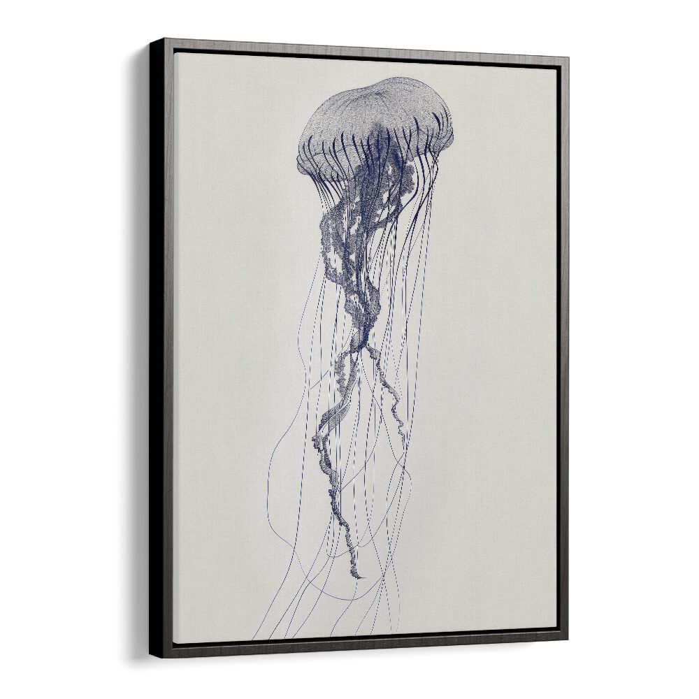 Jelly O Beach Prints Coastal Wall Art in Black Floater Frame