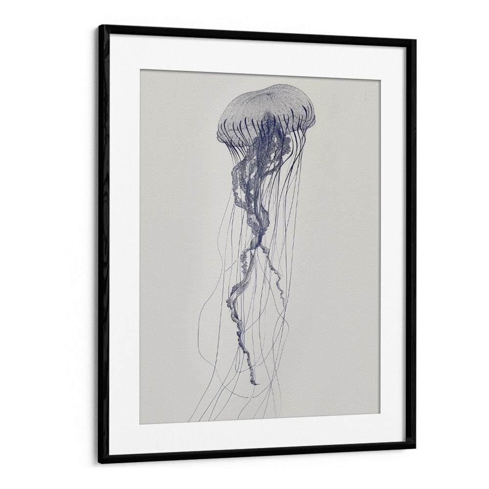 Jelly O Beach Prints Coastal Wall Art in Black Frame With Mount